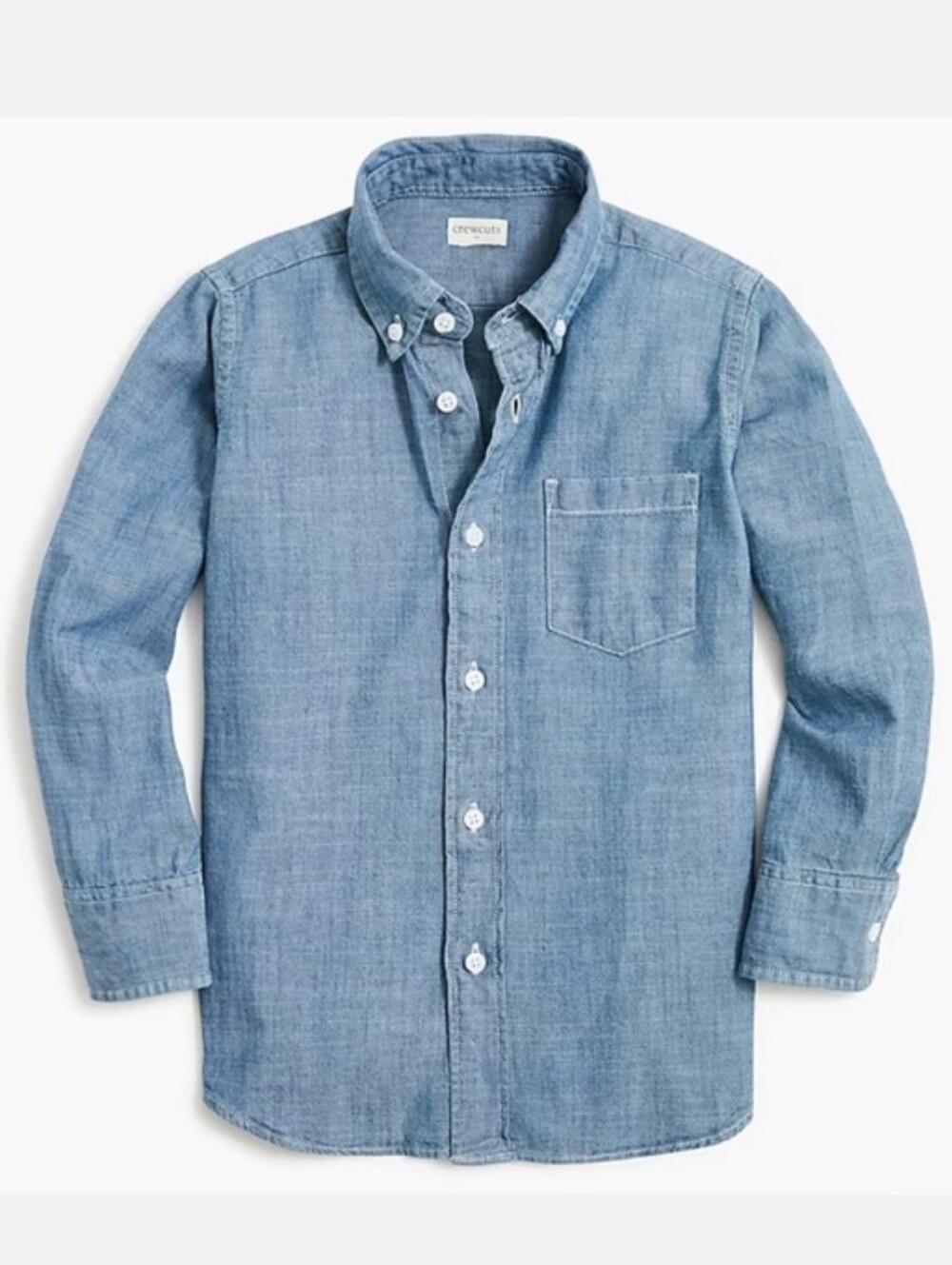 Crewcuts J Crew Boys' Long-sleeve Chambray Button-Down Shirt Size 14